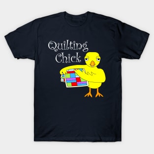 Quilting Chick White Text T-Shirt